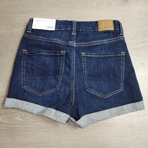 American Eagle Curvy Hi Rise Shortie Shorts, Darkwash Rolled Hem Women's‎ Size 0